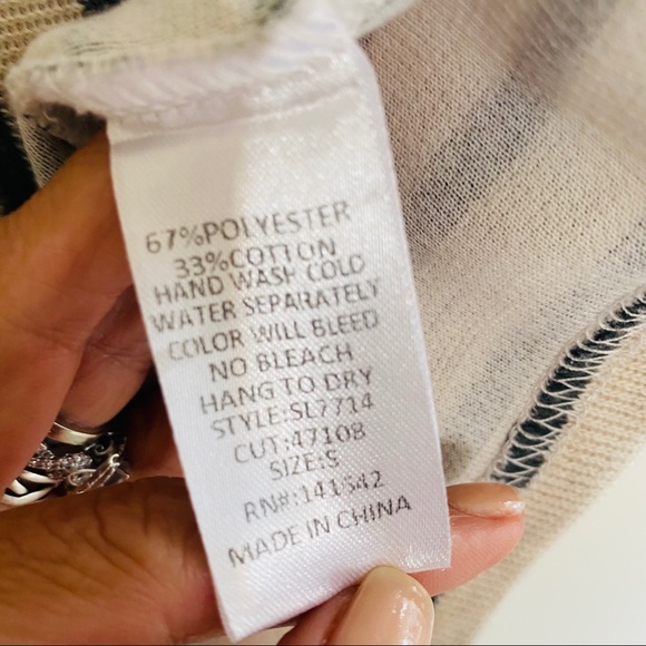 Pomp and Circumstance Neutral Stripe Shift Dress S - Picture 5 of 7